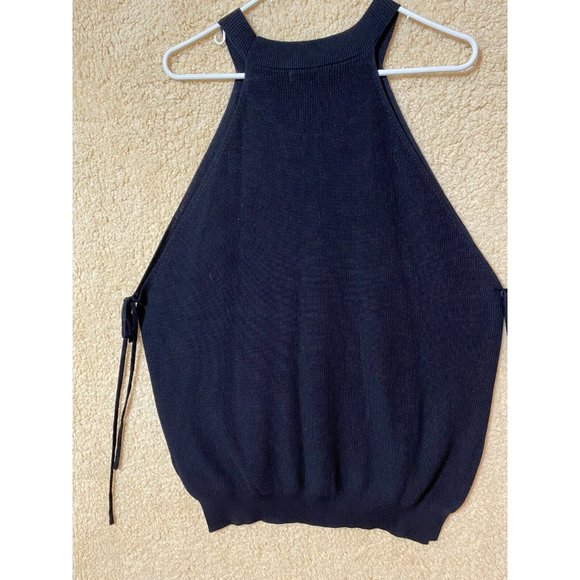 Shein Women's Plus Sz 1 XL Sleeveless Side Tie Black Sweater Coverup - Picture 6 of 13